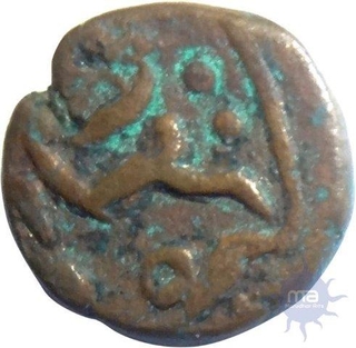 Unlisted Copper Paisa trambiyo of Jahangir of Delwara mint.