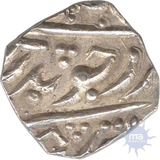 Extremely Rare Silver  Two Anna Coin of Aurangzeb alamgir of Ujjain Mint.