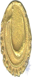 Gold Fanam Coin of Tipu Sultan of Nagar Mint of Mysore Kingdom.