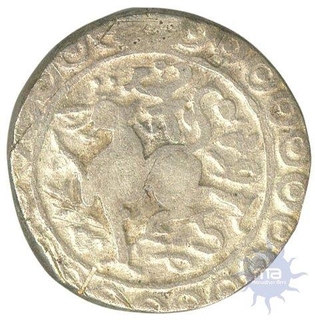 Error date Silver Rupee Coin of King Krishna Manikya with Queen Jahnavi of  of Tripura.