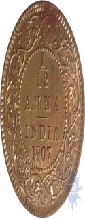 Bronze One Twelfth Anna Coin of King  Edward VII of  Calcutta Mint of  1907.