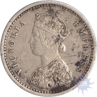 Silver Two Annas  Coin of  Victoria Empress of Bombay of 1882.