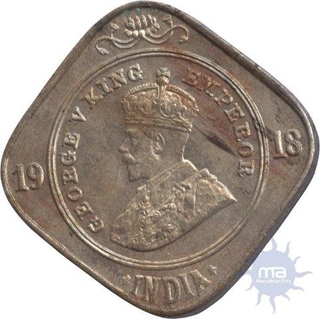 Cupro Nickel Two  Annas Coin of King George V of  Bombay Mint of 1918.