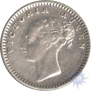 Silver Quarter Rupee Coin of Victoria Queen of  Madras Mint of 1840.