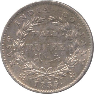 Silver Half  Rupee Coin of  King William IIII  of  Calcutta Mint of 1835.