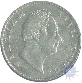 Silver One Rupee Coin of  King William IIII of  Bombay Mint of 1835 .