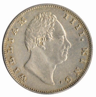 Silver One Rupee Coin of  King William IIII of  Calcutta Mint of 1835.