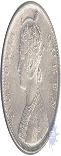 Error Silver Rupee Coin of Victoria Queen of  Bombay Mint of 1862.