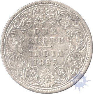 Silver  One Rupee Coin  of Victoria Empress of 1885.