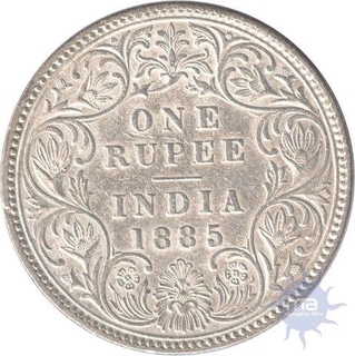 Silver One Rupee  Coin  of Victoria Empress of  Bombay Mint of 1885.