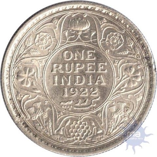 Silver One Rupee Coin of  King George V of  Bombay Mint of 1922.