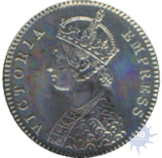 Silver One Twelfth Anna Coin of Victoria Empress  of  Bombay Mint of 1897.