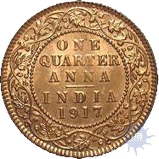 Roll of Bronze One Quarter Anna of King George V.