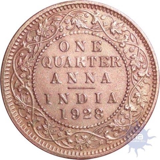 Roll of Bronze One Quarter Anna of King George V.