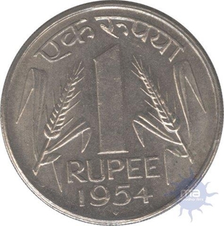 One Rupee Coin  Bombay mint  of 1954.