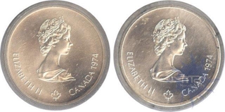 Silver coins of  Elizabeth II of Canada of Olympic Series.