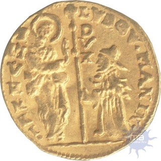 Gold zechino Coin of paulo rainer of Italy venice.