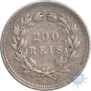 Silver Two Hundred Reis of Portuguese Administration of 1892.