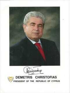 Autograph of Demetris Christofias of The president of the public of Cyprus.