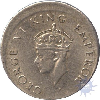 Error Silver Half Rupee Coin of King George VI of Bombay Mint of 1947.