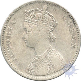 Error Silver Rupee Coin of Victoria Queen of 1862.