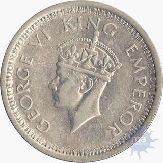 Error Silver One  Rupee Coin of King George VI of Lahore Mint of 1944.