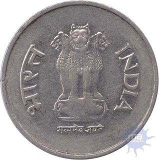 Error  Steel One  Rupee Coin of  Double Error of  lakhi and 10 o Clock Rotation.