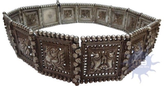 Vintage and Antique Kerla pattern Silver waist belt for Ladies