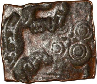 Copper Unit of Punch Marked Coin of Eran Vidisha Region.  