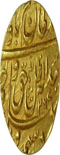 Gold Half Mohur of Awadh State of Wajid Ali Shah of Lucknow Mint.