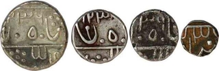 Silver Set of One Eighth Quarter Half and One Rupee of Pratapgarh of Dulep Singh.