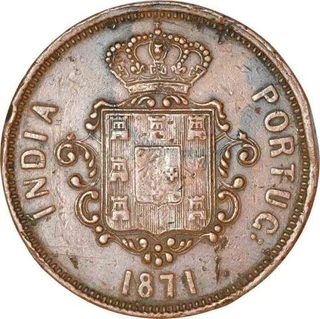 Copper Tanga Sixty Reis of Goa of Luiz I. 