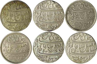 Lot of Silver Rupees Six of Bengal Presidency of Farukhabad & Murshidabad Mints In the name of Shah Alam II. 