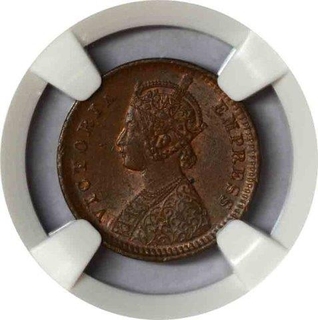 Copper One Twelfth Anna of Victoria Queen of Calcutta mint.