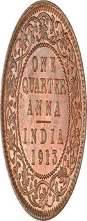 Copper One Quarter Anna of King George V of Calcutta Mint of 1913.