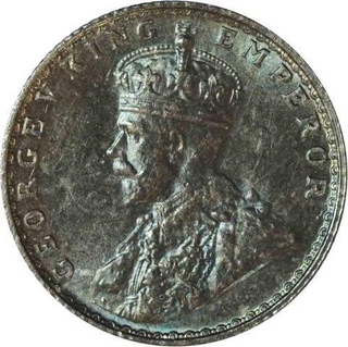 Silver Quarter Rupee of King George V of Bombay Mint of 1936.