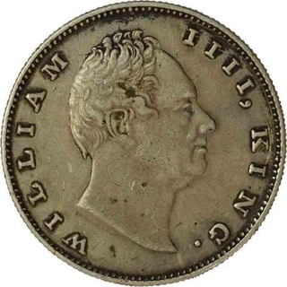 Silver Rupee of King William IIII of Calcutta Mint of 1835.