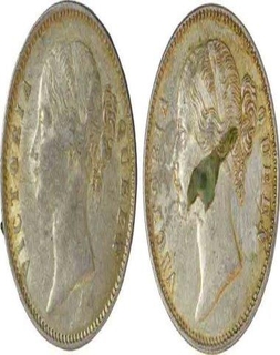 Lot of Two Silver Rupee of Victoria Queen of Bombay Mint of 1840.