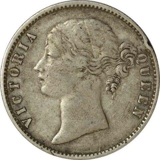 Silver One Rupee of Victoria Queen of Calcutta Mint of  1840.