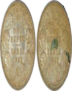 Lot of Two Silver Rupee of Victoria Queen of Calcutta Mint of 1862.