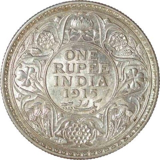 Silver Rupee of King George V of Bombay Mint Of 1915.