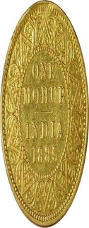 Gold Mohur of Victoria Empress of Calcutta Mint of 1885.