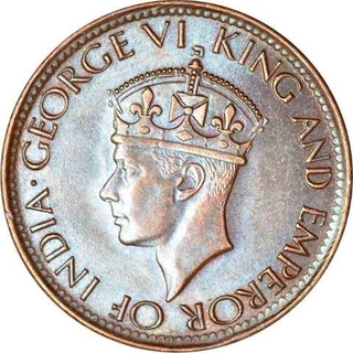 Bronze One Cent of Ceylon of George VI. 