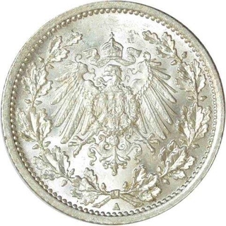 Silver Half Deutsches Mark of Germany. 