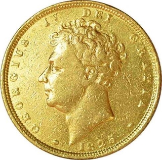 Gold One Sovereign of Georgius IV of United Kingdom. 