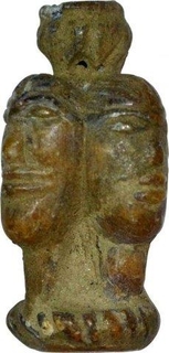 Primitive Money of Stone Bead with Double Portrait.