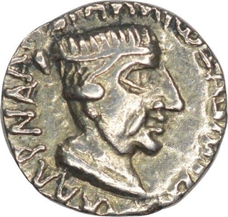 Silver Drachma of Western Kshatrapas of Nahapana.