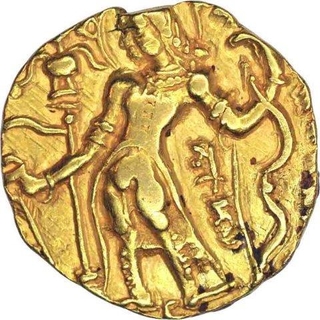 Gold Dinar of Gupta Dynasty of Chandragupta II.