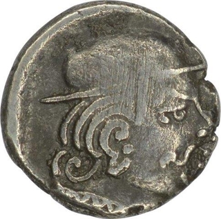 Silver Drachma of Maitrakas of Vallabhi of Sharva Bhattaraka.