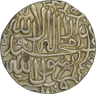 Silver Rupee of Akbar of Jaunpur mint.